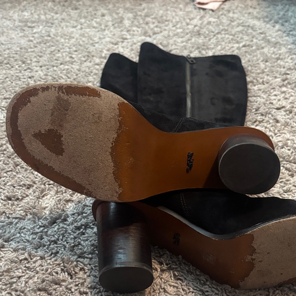 Coach Black Suede Heeled Boots - Picture 4 of 10